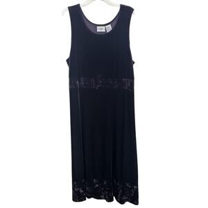 Y2K Purple Velvet Full Length Sleeveless Dress Size 16W Wedding Guest Whimsigoth